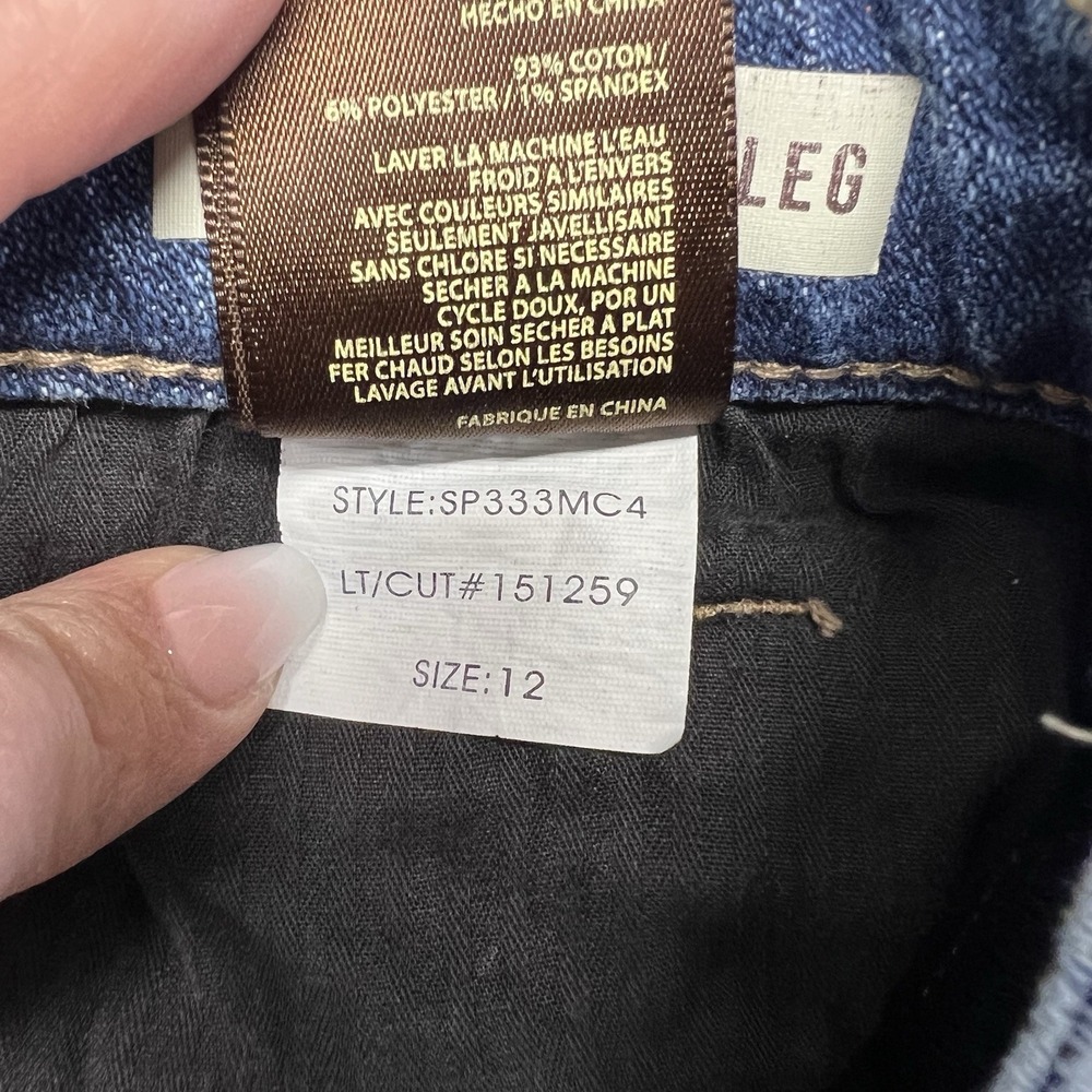 Kut From The Kloth Straight Leg Jeans Women's 12 Blue Med Wash Denim Distressed - Picture 5 of 14